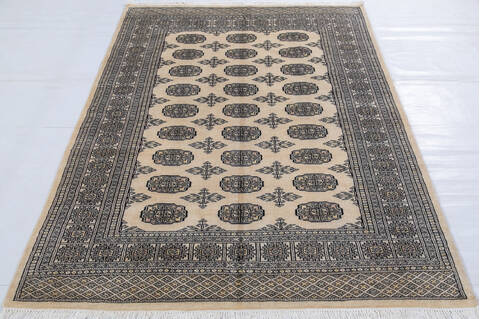 Bokhara Beige Hand Knotted 48 X 65 Area Rug 700-148071 Image 1