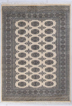 Pakistani Bokhara Beige Rectangle 5x7 ft Wool Carpet 148071
