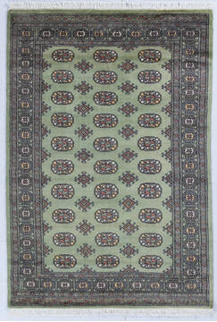Pakistani Bokhara Green Rectangle 4x6 ft Wool Carpet 148072