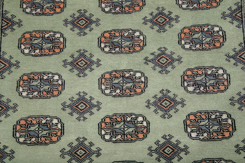 Bokhara Green Hand Knotted 41 X 60 Area Rug 700-148073 Image 4