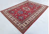 Kazak Red Hand Knotted 91 X 123  Area Rug 700-148083 Thumb 2