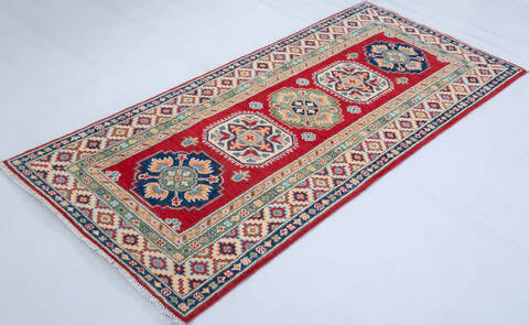 Kazak Red Runner Hand Knotted 28 X 62 Area Rug 700-148089 Image 2