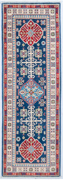 Kazak Blue Runner Hand Knotted 2'3" X 6'9"  Area Rug 700-148090