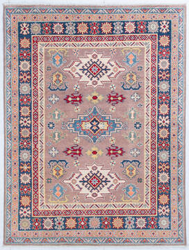 Kazak Orange Hand Knotted 5'0" X 6'7"  Area Rug 700-148091
