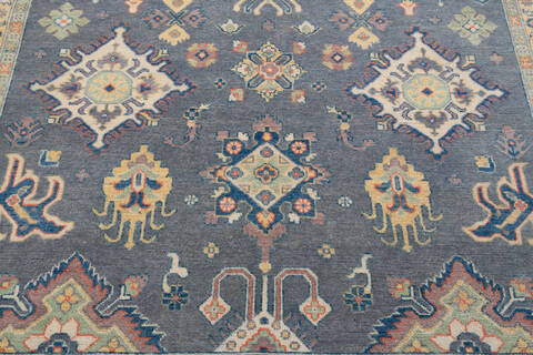 Kazak Light Gray Hand Knotted 67 X 911 Area Rug 700-148093 Image 4