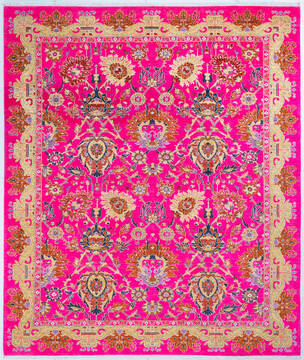 Afghan Chobi Purple Rectangle 8x10 ft Wool Carpet 148098