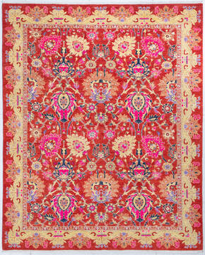 Chobi Orange Hand Knotted 8'2" X 10'1"  Area Rug 700-148099
