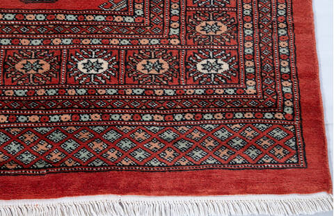 Bokhara Orange Hand Knotted 60 X 90 Area Rug 700-148103 Image 3