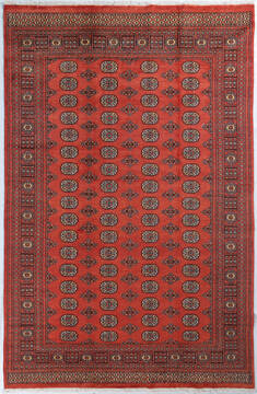 Bokhara Orange Hand Knotted 6'6" X 9'10"  Area Rug 700-148107