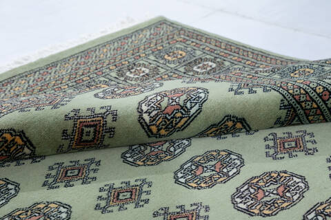 Bokhara Green Hand Knotted 49 X 68 Area Rug 700-148108 Image 5