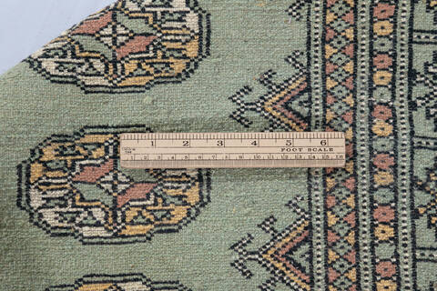 Bokhara Green Hand Knotted 49 X 68 Area Rug 700-148108 Image 6