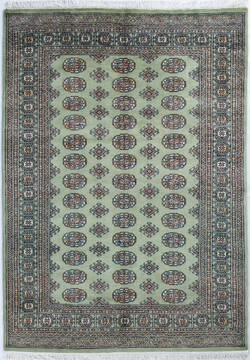 Bokhara Green Hand Knotted 4'9" X 6'8"  Area Rug 700-148108