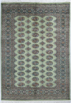 Pakistani Bokhara Green Rectangle 5x7 ft Wool Carpet 148108