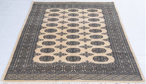 Bokhara Beige Hand Knotted 47 X 66 Area Rug 700-148109 Image 1