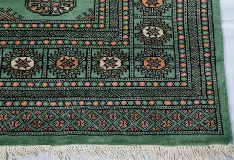 Bokhara Green Hand Knotted 62 X 811 Area Rug 700-148110 Image 3