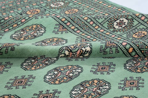 Bokhara Green Hand Knotted 62 X 811 Area Rug 700-148110 Image 5