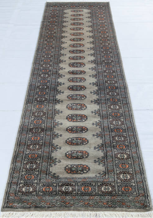 Bokhara Green Runner Hand Knotted 27 X 99 Area Rug 700-148111 Image 1
