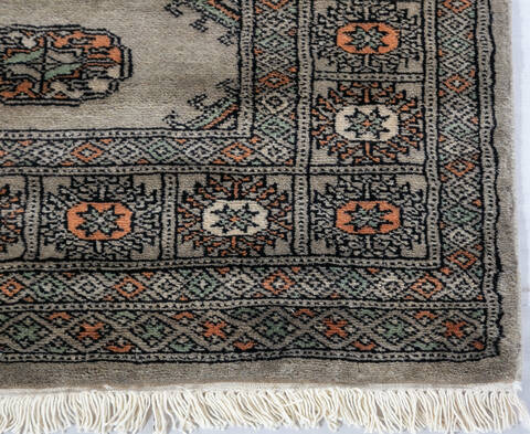 Bokhara Green Runner Hand Knotted 27 X 99 Area Rug 700-148111 Image 3