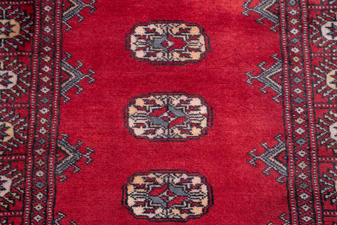 Bokhara Red Runner Hand Knotted 27 X 120 Area Rug 700-148114 Image 3