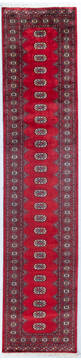Bokhara Red Runner Hand Knotted 2'7" X 12'0"  Area Rug 700-148114