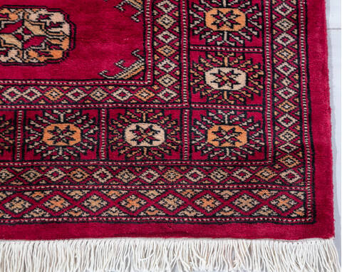 Bokhara Red Runner Hand Knotted 28 X 100 Area Rug 700-148115 Image 3