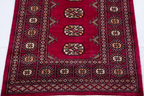 Bokhara Red Runner Hand Knotted 28 X 100 Area Rug 700-148115 Image 4