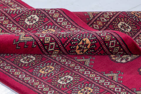 Bokhara Red Runner Hand Knotted 28 X 100 Area Rug 700-148115 Image 6