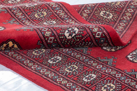 Bokhara Red Runner Hand Knotted 27 X 1310 Area Rug 700-148116 Image 5
