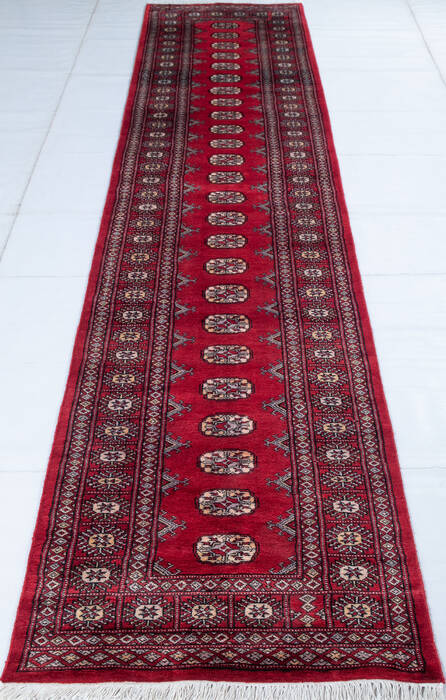 Bokhara Red Runner Hand Knotted 27 X 1111 Area Rug 700-148117 Image 1