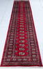 Bokhara Red Runner Hand Knotted 27 X 1111  Area Rug 700-148117 Thumb 1