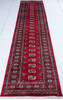 Bokhara Red Runner Hand Knotted 27 X 1111 Area Rug 700-148117 Thumb 1