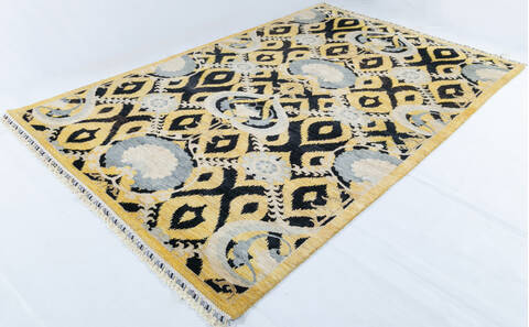 Chobi Yellow Hand Knotted 66 X 911 Area Rug 700-148120 Image 2