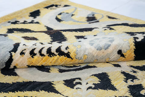 Chobi Yellow Hand Knotted 66 X 911 Area Rug 700-148120 Image 6
