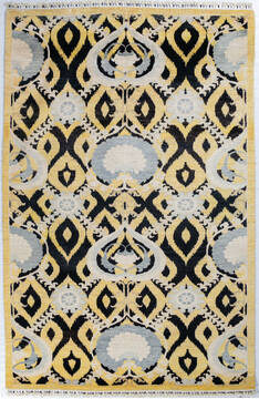 Chobi Yellow Hand Knotted 6'6" X 9'11"  Area Rug 700-148120