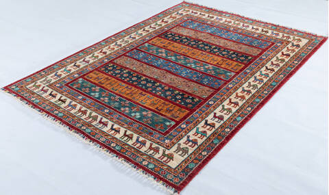 Chobi Multicolor Hand Knotted 51 X 610 Area Rug 700-148121 Image 2