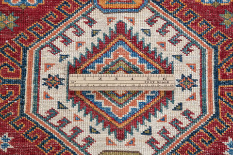 Kazak Red Runner Hand Knotted 26 X 100  Area Rug 700-148124 Image 7