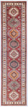 Kazak Red Runner Hand Knotted 2'6" X 10'0"  Area Rug 700-148124