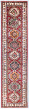 Afghan Kazak Red Runner 10 to 12 ft Wool Carpet 148124