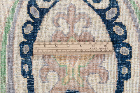 Chobi White Runner Hand Knotted 28 X 710 Area Rug 700-148125 Image 6