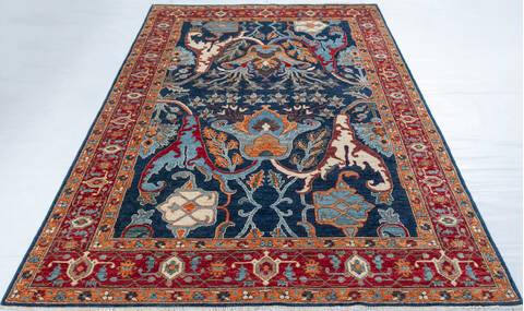 Chobi Blue Hand Knotted 61 X 810 Area Rug 700-148127 Image 1