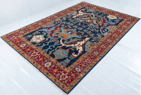 Chobi Blue Hand Knotted 61 X 810 Area Rug 700-148127 Image 2