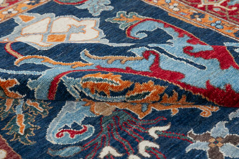Chobi Blue Hand Knotted 61 X 810 Area Rug 700-148127 Image 7
