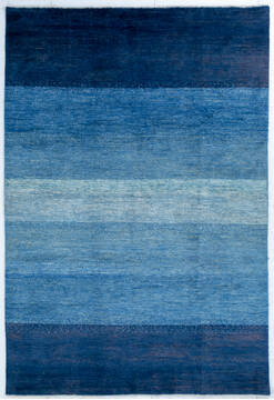 Pakistani Gabbeh Blue Rectangle 7x10 ft Wool Carpet 148130