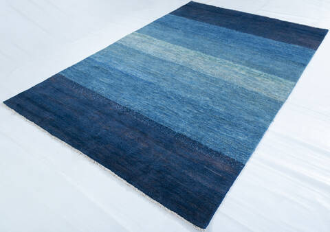 Gabbeh Blue Hand Knotted 58 X 75 Area Rug 700-148131 Image 2