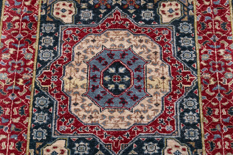 Chobi Black Runner Hand Knotted 210 X 99 Area Rug 700-148133 Image 3