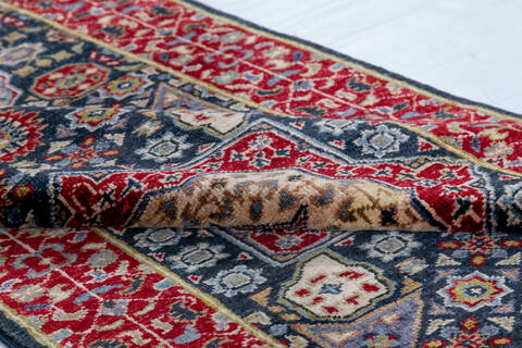 Chobi Black Runner Hand Knotted 210 X 99 Area Rug 700-148133 Image 6