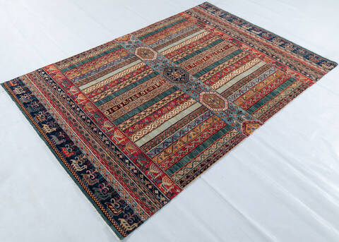 Chobi Multicolor Hand Knotted 60 X 90 Area Rug 700-148134 Image 2