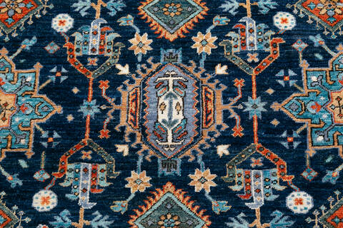 Chobi Blue Hand Knotted 62 X 90 Area Rug 700-148136 Image 3