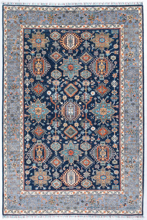 Chobi Blue Hand Knotted 62 X 90 Area Rug 700-148136 Image 0