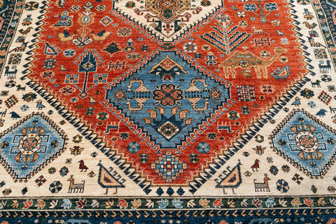Chobi Orange Hand Knotted 83 X 100 Area Rug 700-148138 Image 3